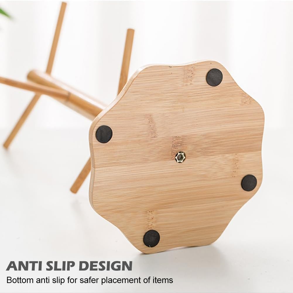 Tookie Bamboo Mug Holder Tree, Coffee Cup Display Hanger Dryer with 6 Hooks, Mug Racks for Kitchen Counter and Display Dinnerware Storage, Coffee Bar Decorative Accessories(Size:1pack)