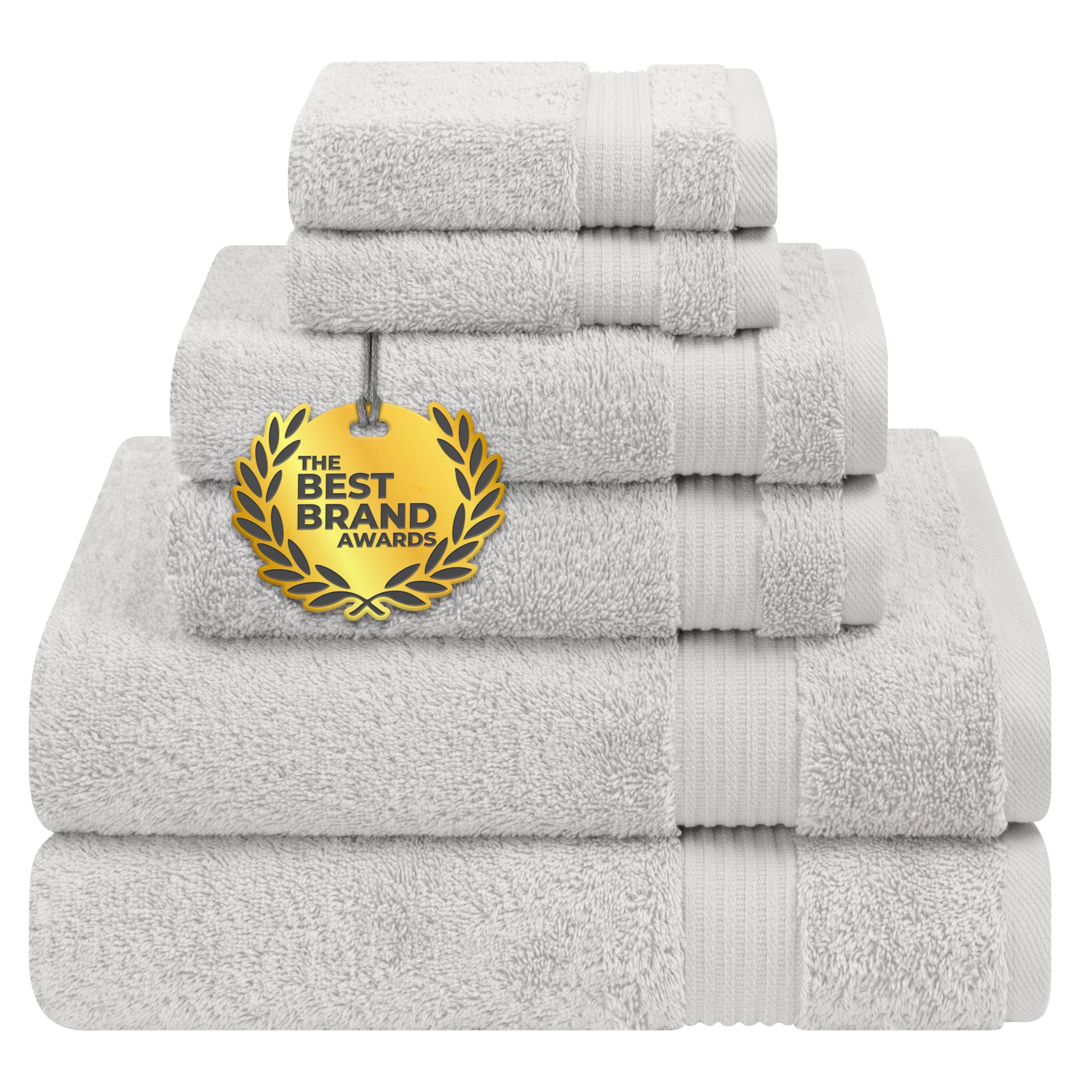 Cotton Paradise 6 Piece Towel Set, 100% Cotton Soft Absorbent Turkish Towels for Bathroom, 2 Bath Towels 2 Hand Towels 2 Washcloths, Beige Towel Set