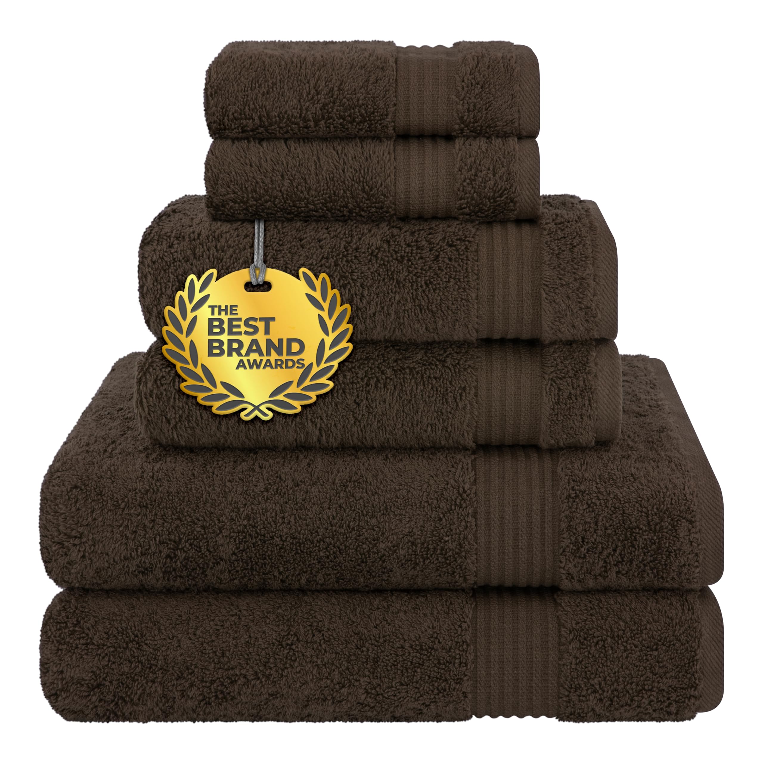 Cotton Paradise 6 Piece Towel Set, 100% Cotton Soft Absorbent Turkish Towels for Bathroom, 2 Bath Towels 2 Hand Towels 2 Washcloths, Beige Towel Set
