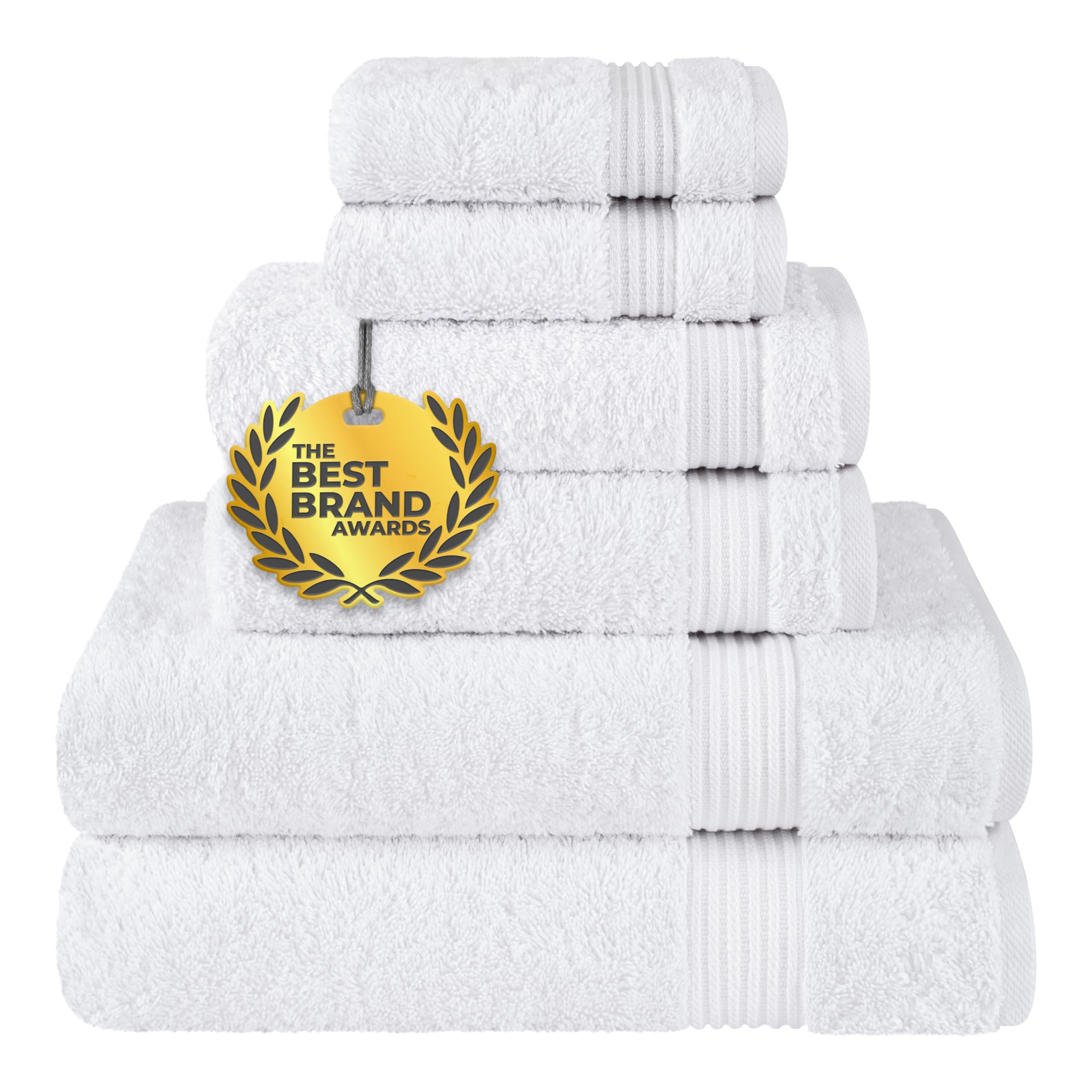 Cotton Paradise 6 Piece Towel Set, 100% Cotton Soft Absorbent Turkish Towels for Bathroom, 2 Bath Towels 2 Hand Towels 2 Washcloths, Beige Towel Set