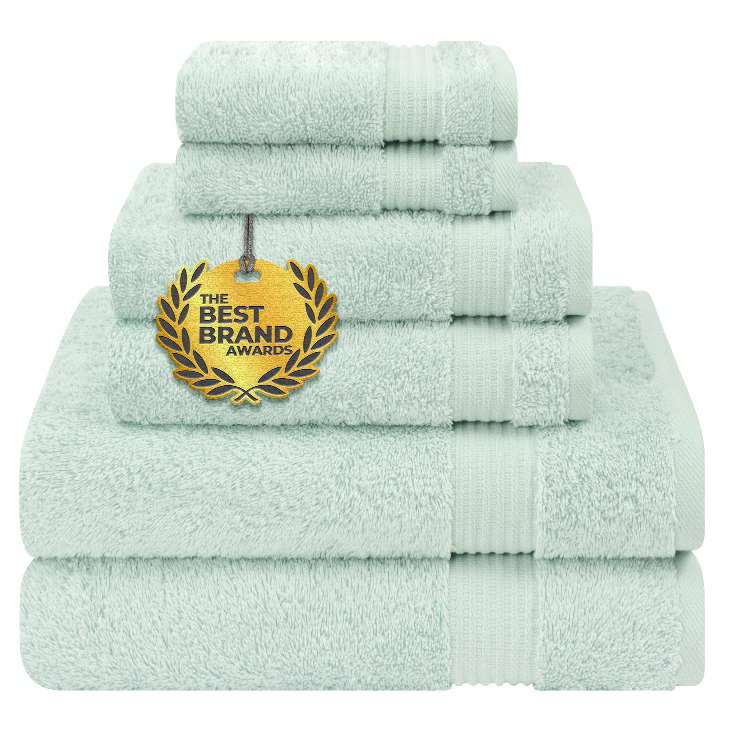 Cotton Paradise 6 Piece Towel Set, 100% Cotton Soft Absorbent Turkish Towels for Bathroom, 2 Bath Towels 2 Hand Towels 2 Washcloths, Beige Towel Set