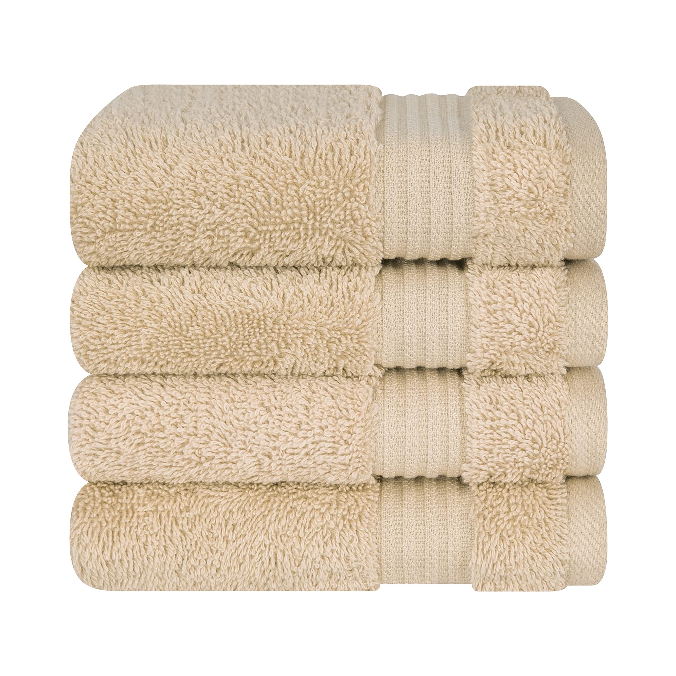 Cotton Paradise 6 Piece Towel Set, 100% Cotton Soft Absorbent Turkish Towels for Bathroom, 2 Bath Towels 2 Hand Towels 2 Washcloths, Beige Towel Set