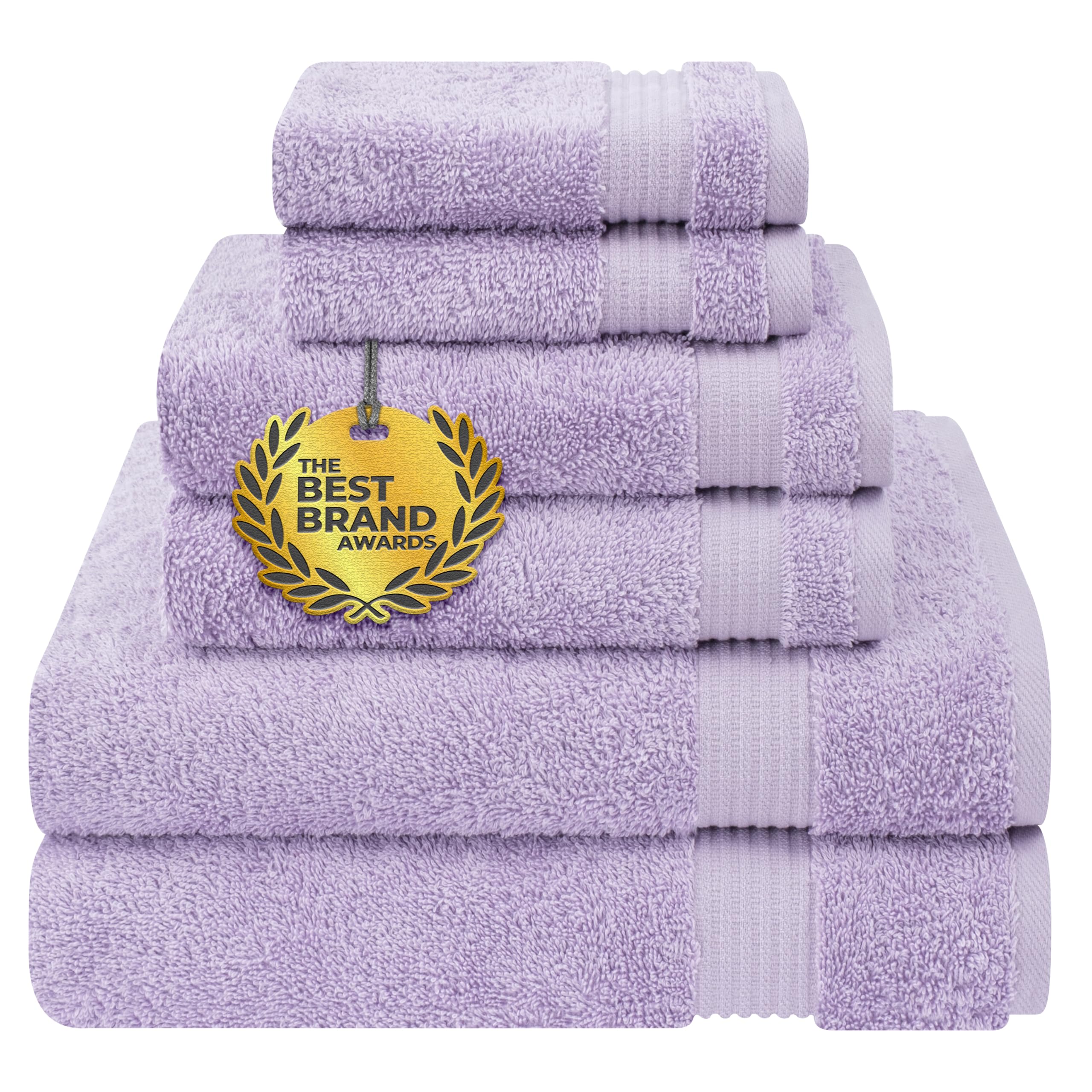 Cotton Paradise 6 Piece Towel Set, 100% Cotton Soft Absorbent Turkish Towels for Bathroom, 2 Bath Towels 2 Hand Towels 2 Washcloths, Beige Towel Set