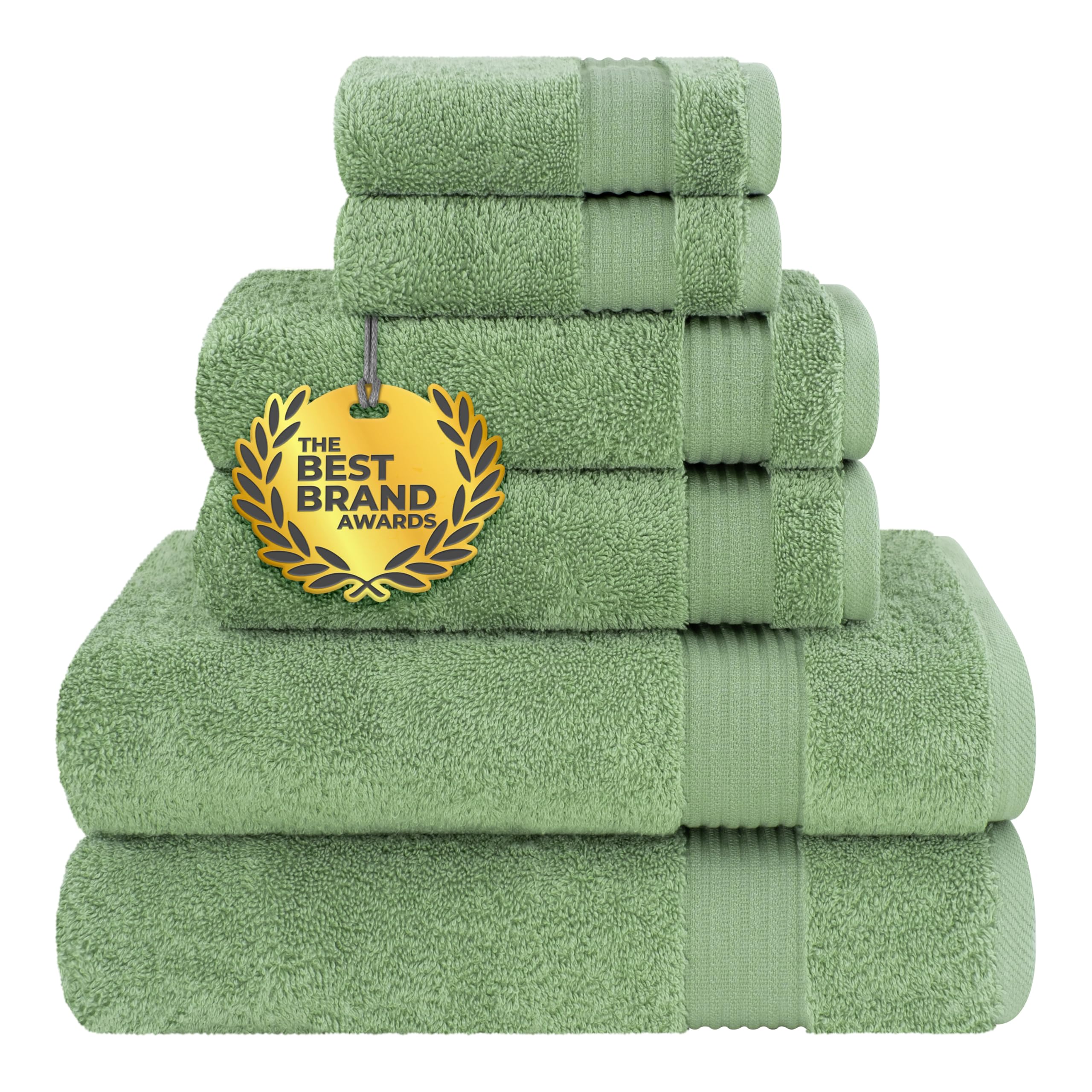 Cotton Paradise 6 Piece Towel Set, 100% Cotton Soft Absorbent Turkish Towels for Bathroom, 2 Bath Towels 2 Hand Towels 2 Washcloths, Beige Towel Set