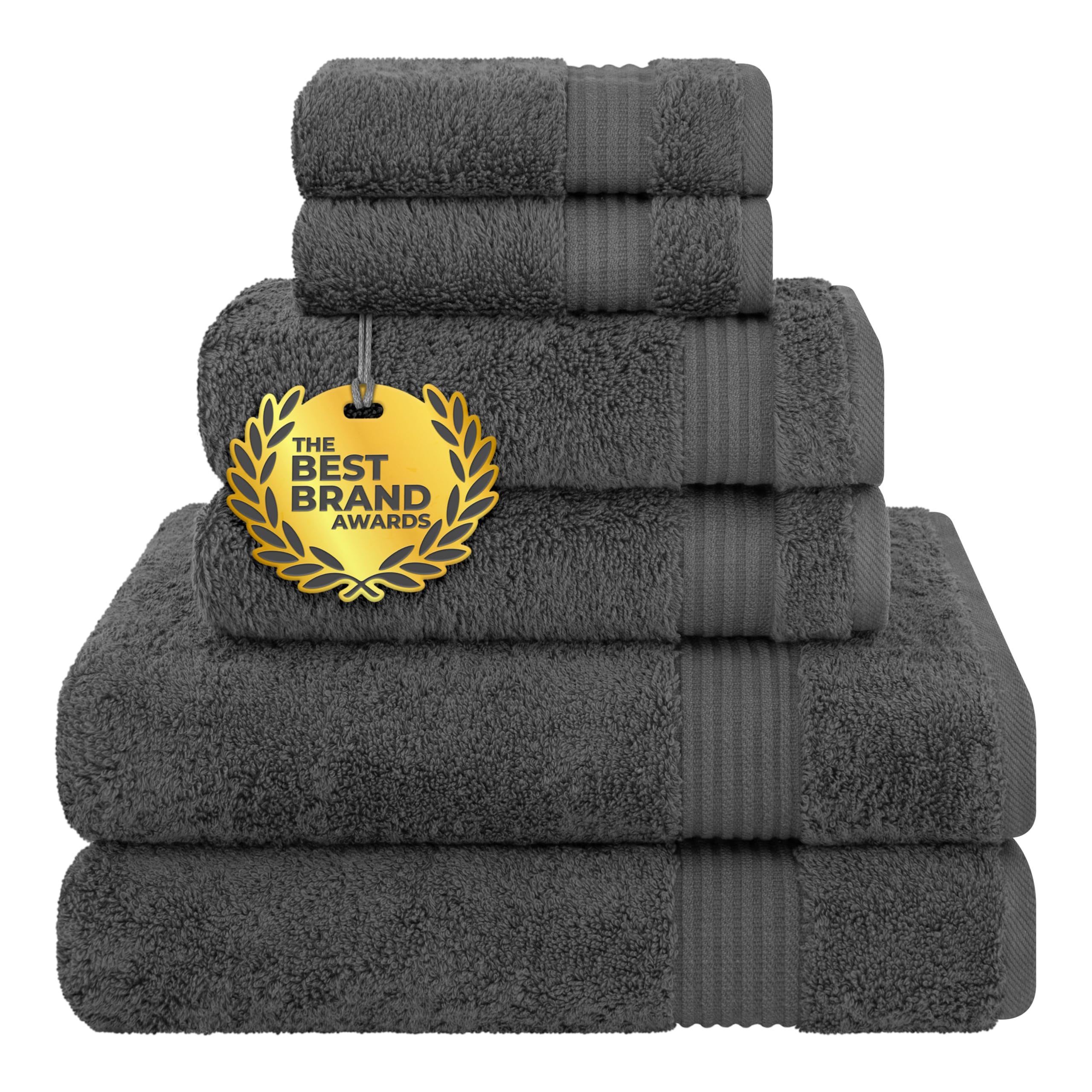 Cotton Paradise 6 Piece Towel Set, 100% Cotton Soft Absorbent Turkish Towels for Bathroom, 2 Bath Towels 2 Hand Towels 2 Washcloths, Beige Towel Set