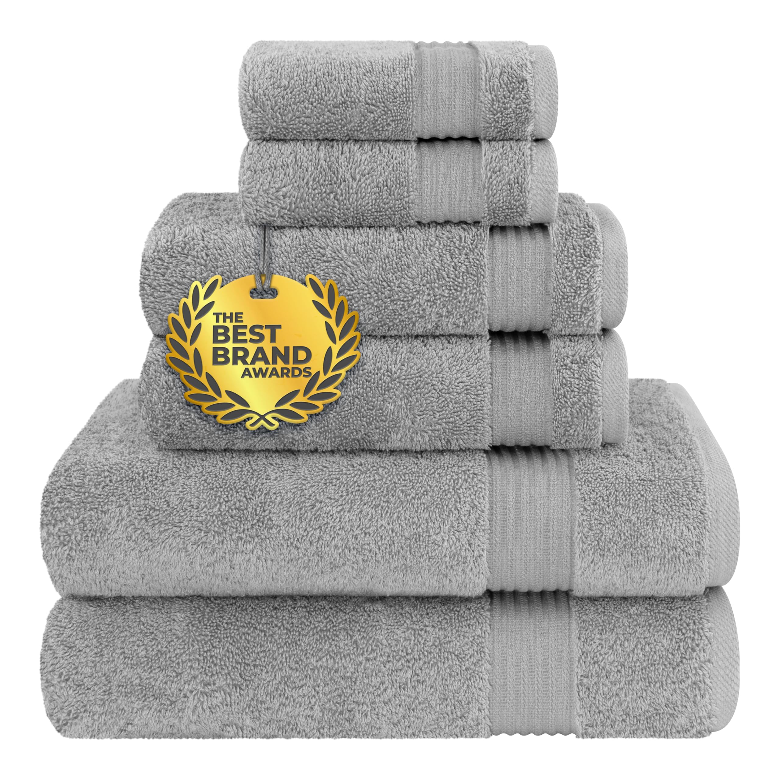 Cotton Paradise 6 Piece Towel Set, 100% Cotton Soft Absorbent Turkish Towels for Bathroom, 2 Bath Towels 2 Hand Towels 2 Washcloths, Beige Towel Set