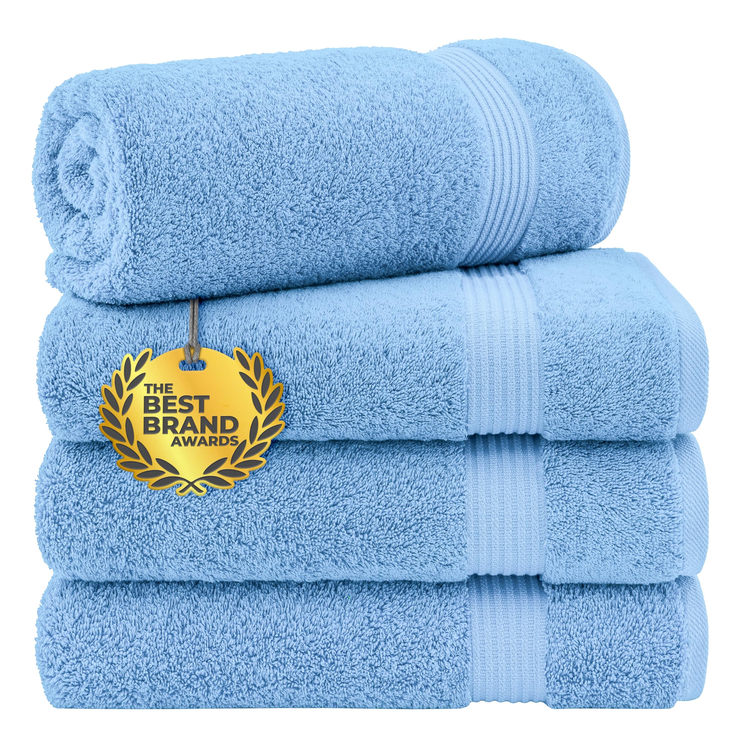 Cotton Paradise 6 Piece Towel Set, 100% Cotton Soft Absorbent Turkish Towels for Bathroom, 2 Bath Towels 2 Hand Towels 2 Washcloths, Beige Towel Set