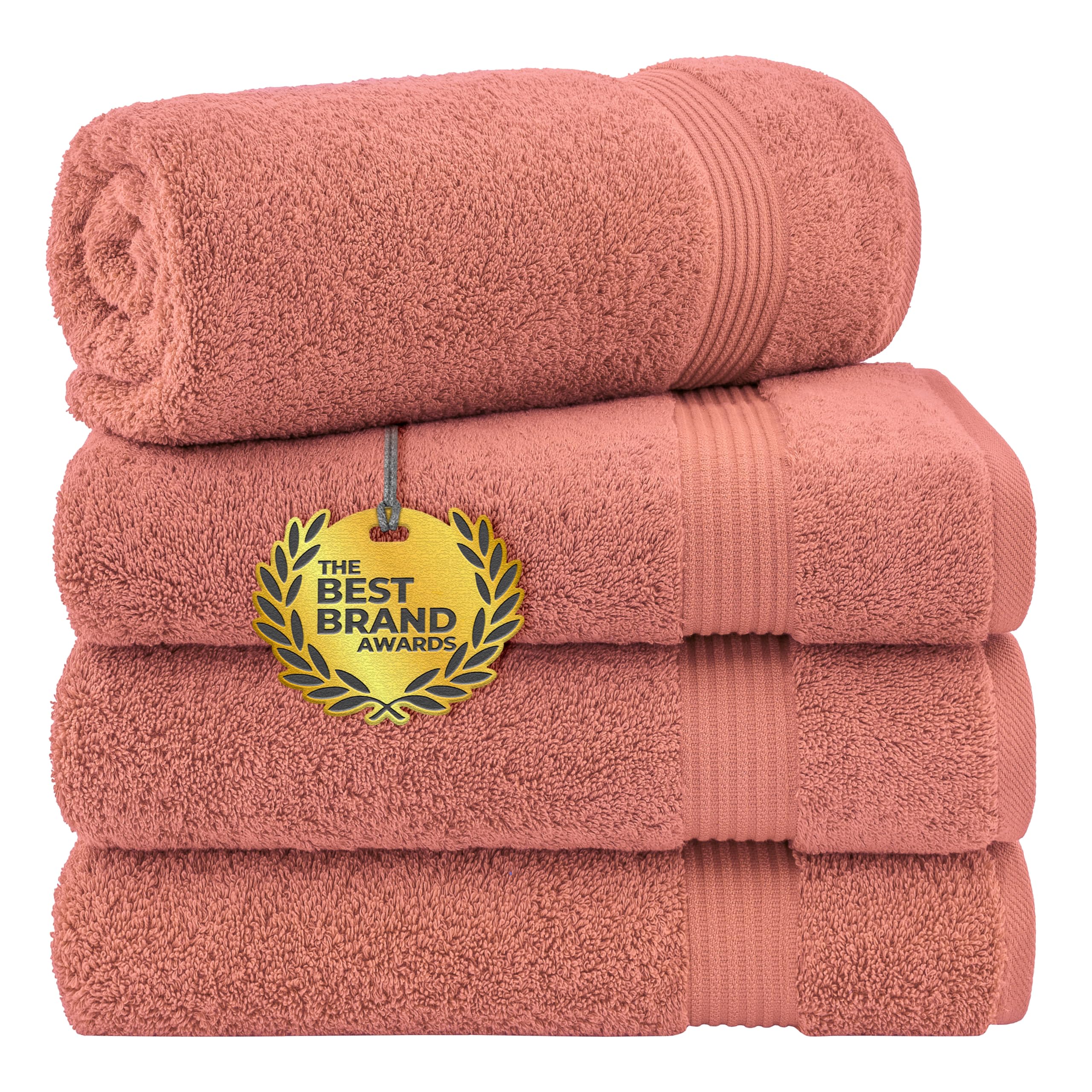 Cotton Paradise 6 Piece Towel Set, 100% Cotton Soft Absorbent Turkish Towels for Bathroom, 2 Bath Towels 2 Hand Towels 2 Washcloths, Beige Towel Set